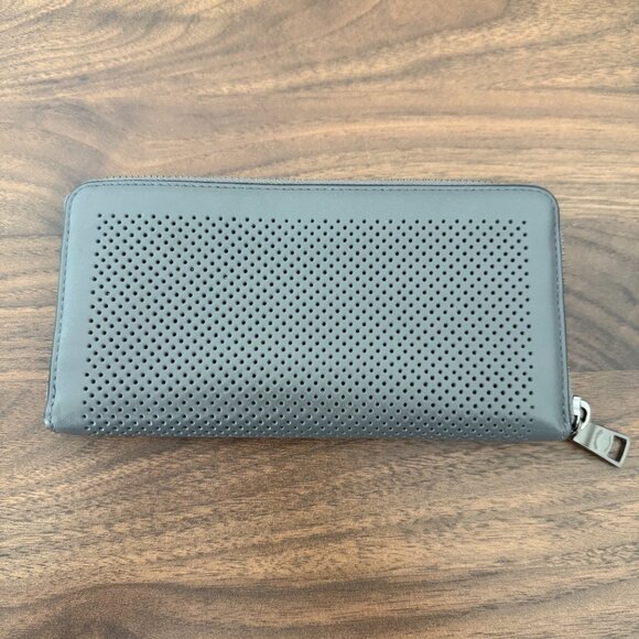 Coach Perforated Leather Zip Wallet - Gray - Picture 3 of 7